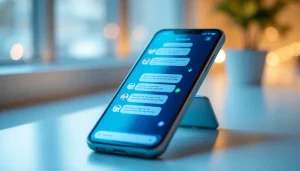 Engaging chat interaction on the Crushon AI app, showcasing customizable AI personas.