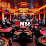 MM88 players celebrating a win at a vibrant casino table with excitement and luxury.