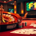 Experience thrilling gameplay at https://f168.sarl/ with high-stakes poker chips and a vibrant roulette wheel.