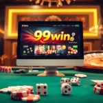 Experience the thrill of gambling at 99win with a modern casino setup showcasing diverse games and excitement.