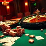 Experience the thrill of betting at Hay88’s premier casino table with playing cards and chips.