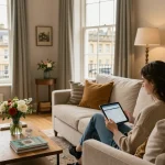 Inviting scene showcasing Airbnb management in Bath with guests enjoying local culture.