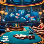 Alo789 com đăng nhập scene showcasing players accessing the online gambling platform amidst an elegant casino environment.