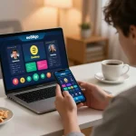 Player exploring betting options on ee88go app in a cozy online gaming setup at home.