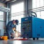 A technician operates the saniline 160 butt-welding machine, demonstrating efficiency in precision welding.