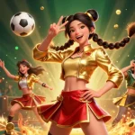 Experience vibrant kèo bóng đá hôm nay with our action-packed sports betting illustration featuring a joyful Asian woman.