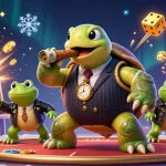 Experience 98win's casino excitement with a snapping turtle mobster surrounded by jackpot winnings and dynamic gaming elements.