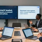 Effektive Kommunikation in einem modernen Meeting: ins Deutsche übersetzen mit KI-gestützter Technologie.