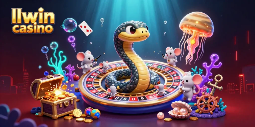Engage with the adventure of llwin casino as astronaut mice bet on a roulette with cosmic themes and vibrant 3D elements.
