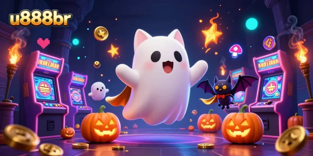 Engage in thrilling gambling at u888br with ghostly charm and glowing casino elements.