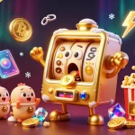 Experience the thrill of the best payout casinos Australia with animated slot themes and coins pouring from jackpots.