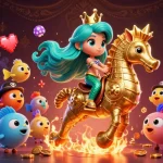 Erleben Sie spannende actionreiche Momente mit realz casino Alternativen, umgeben von bunten Spielmaschinen und einer Meerjungfrau.