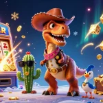 Spin and win at rokok88 with a vibrant casino adventure featuring cartoon characters and thrilling game elements.