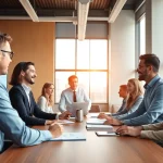 Evaluate Bid-No-Bid Analysis with professionals collaborating in a modern setting.