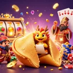 Experience lucky88 with a vibrant 3D scene featuring casino characters and slot machine reels.