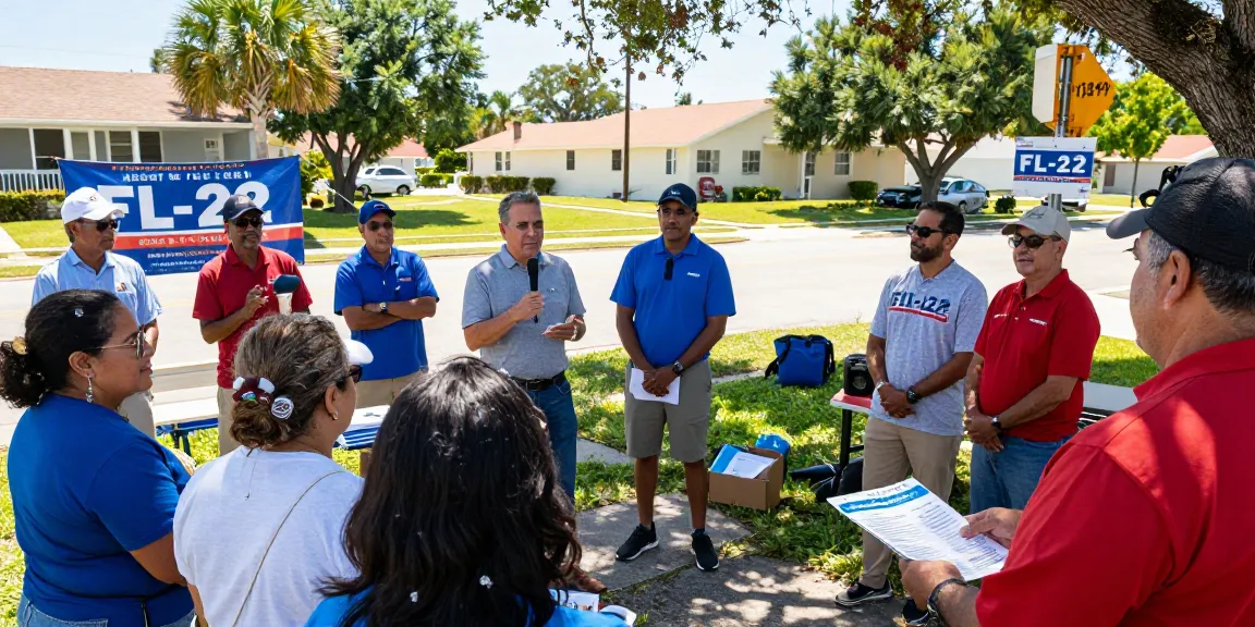 Casey Askar engaging with Florida voters at a community event, showcasing active political discussion.