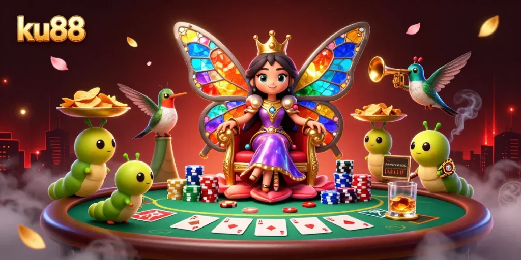 Engage with exciting poker action at ku88, featuring vibrant characters and high-stakes gameplay.