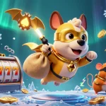 Erlebe die aufregenden SpinBoss Casino Spiele mit diesem dynamischen 3D-Gemälde, das einen Superhelden-Hund zeigt.