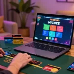 Player enjoying live dealer games at home with credit card casinos UK options displayed.