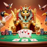 Experience man88 at an energetic poker table with Egyptian-inspired characters and elements.