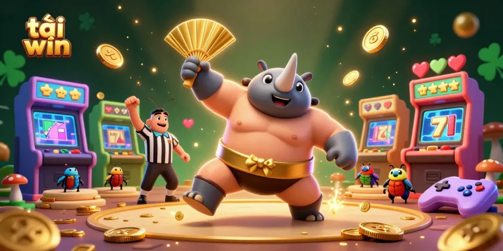 Experience the thrill of tải sun win with our engaging casino-inspired 3D illustration featuring lively characters and immersive gaming elements.